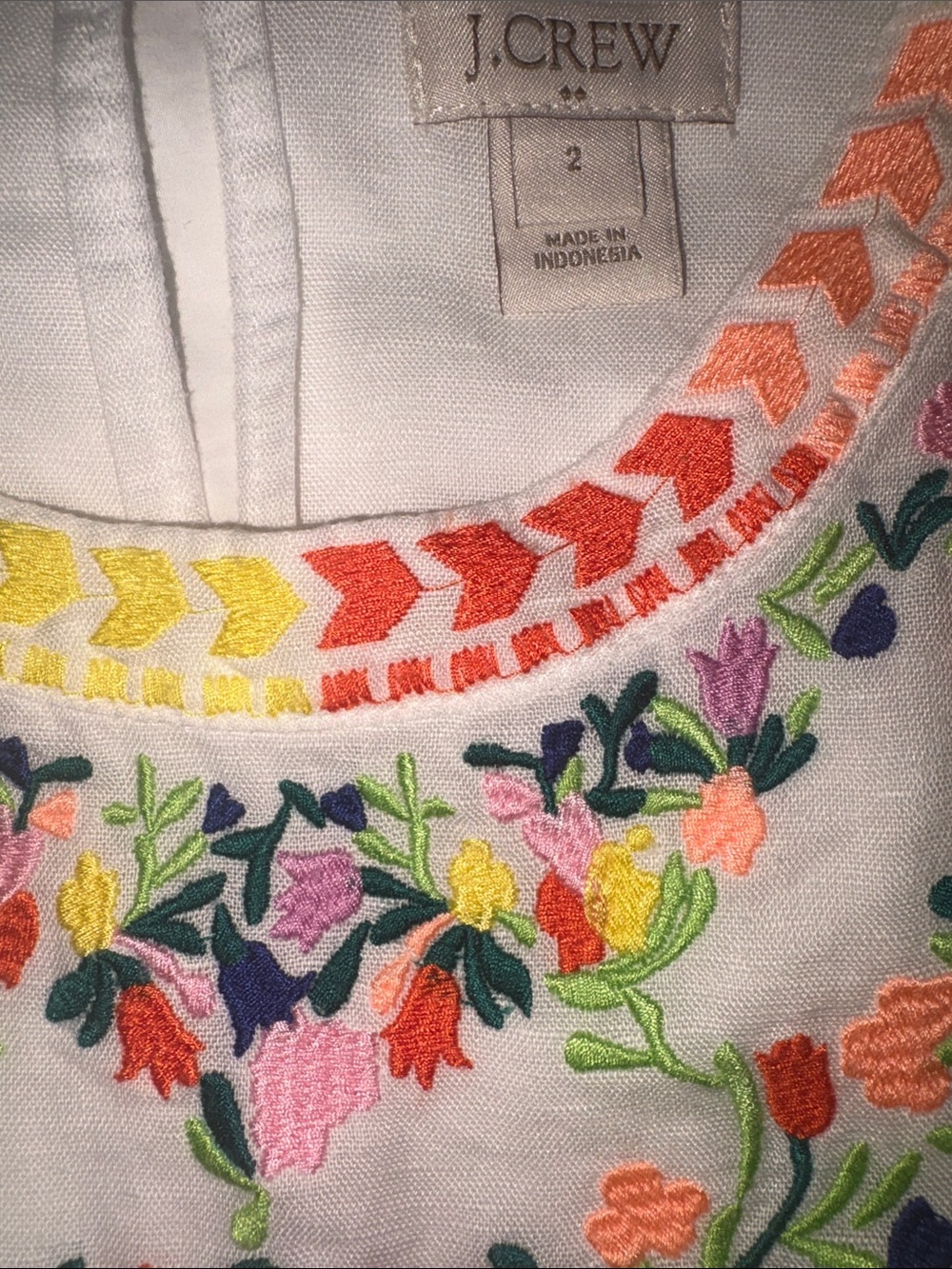 J.Crew floral embroidered top size 2 - Picture 2 of 5